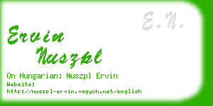 ervin nuszpl business card